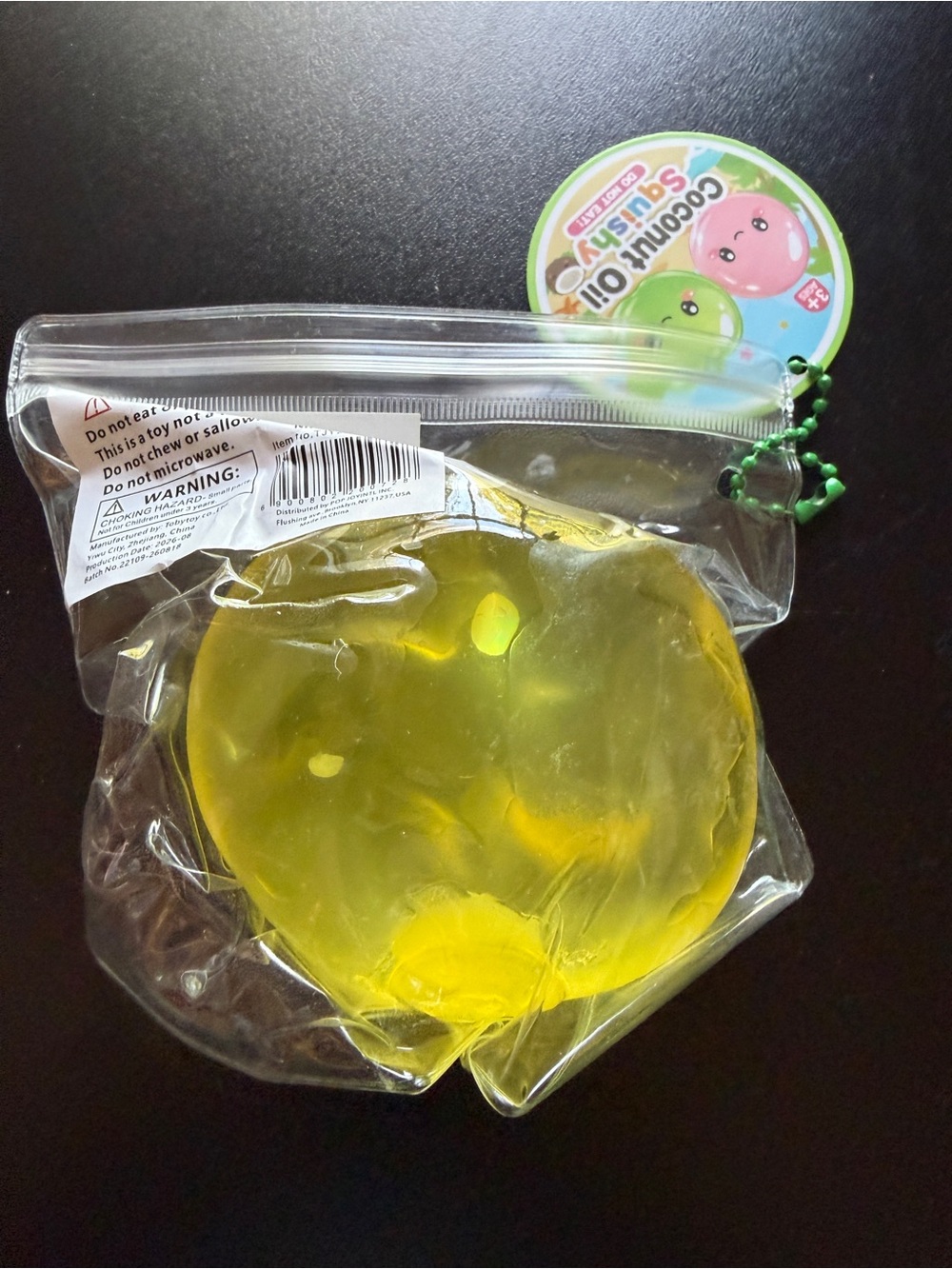 New Squishy Coconut Oil Ball Squeeze Tactile Yellow Round Ball Fidget Toy 3+